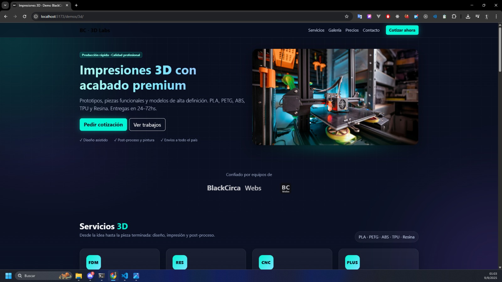 Demo Landing Page minimal