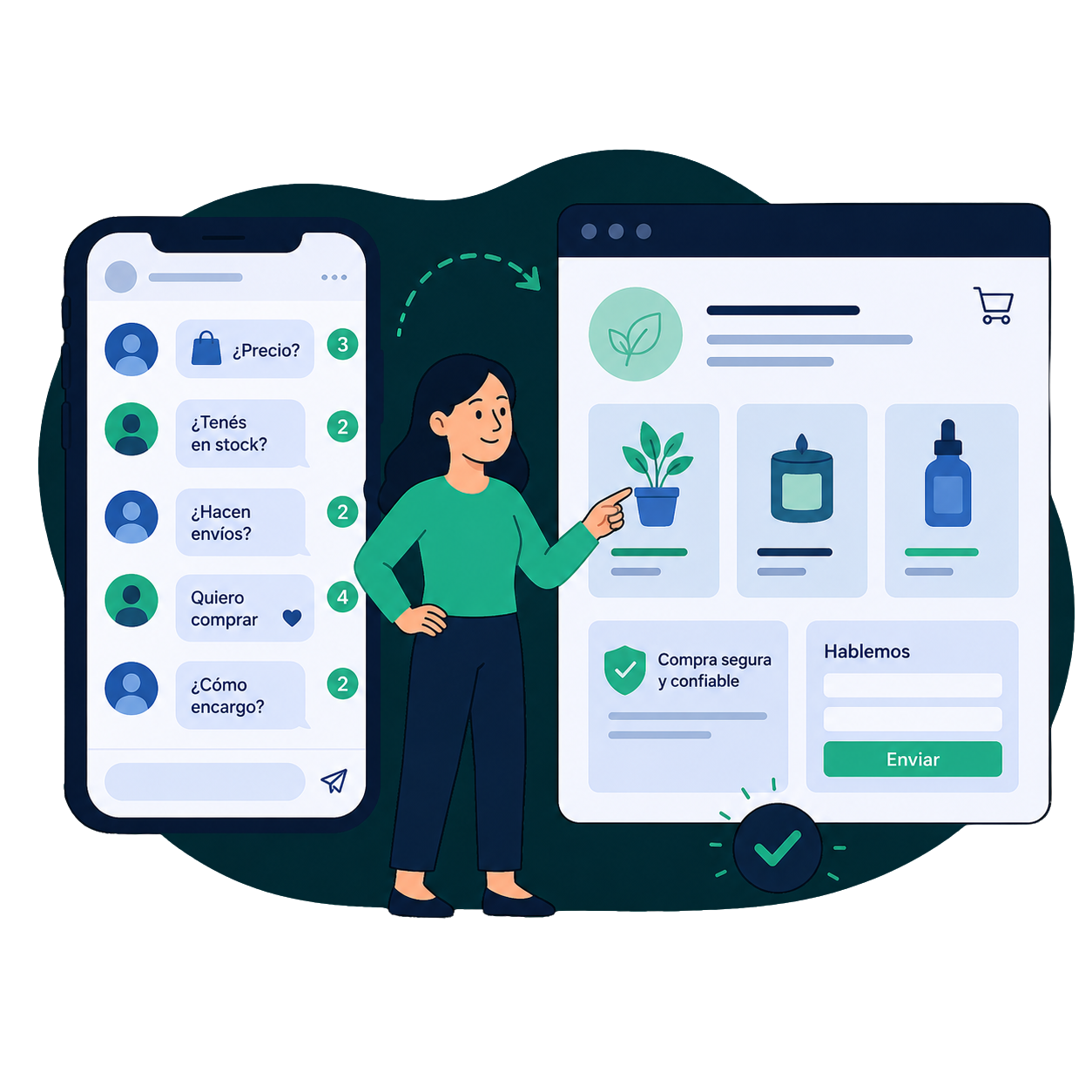 Negocio que vende por Instagram y organiza sus consultas con una web